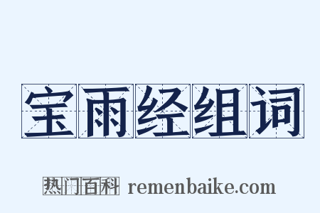 宝雨经组词是什么意思的图片
